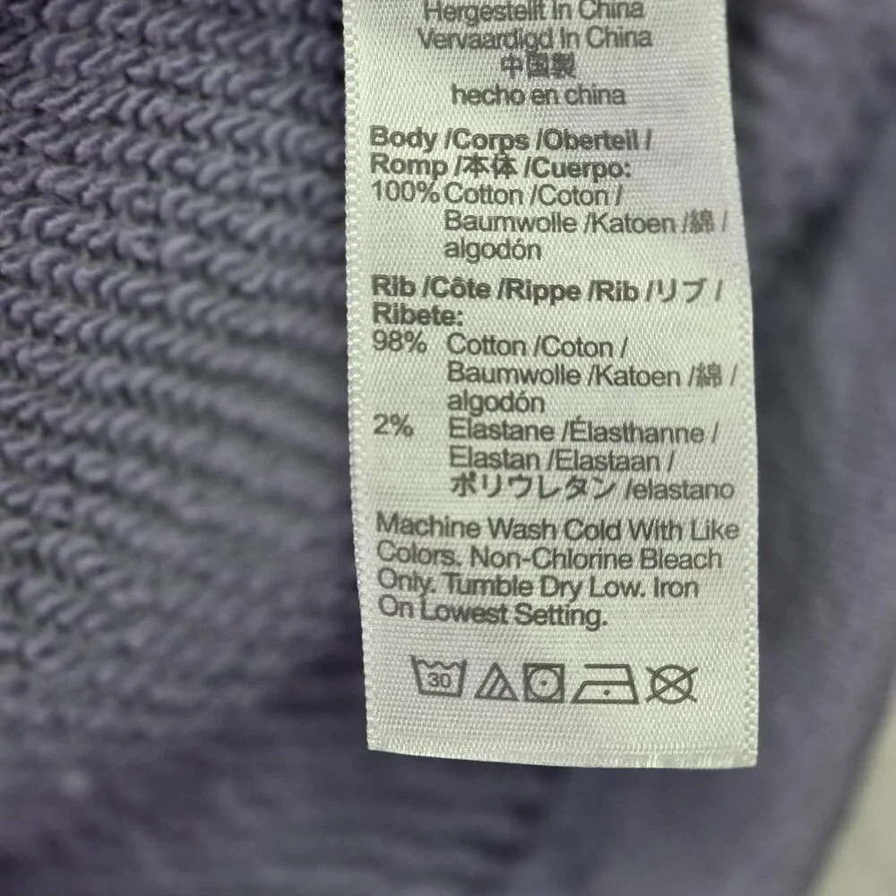 Madewell Top Womens XXS Purple Waffle Sweatshirt Short Sleeve Relaxed Fit Active - Picture 8 of 8